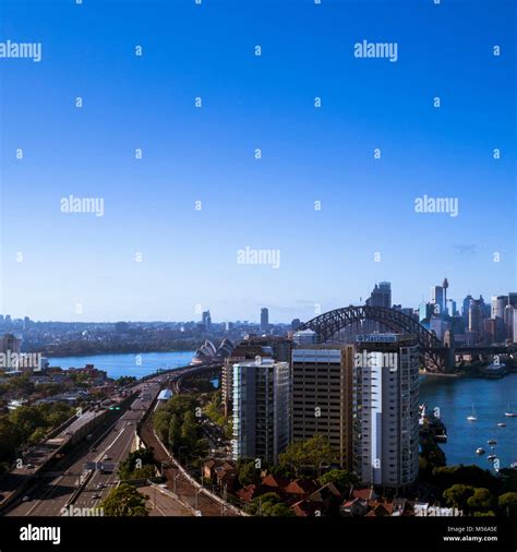 Sydney Harbour view from North Sydney, New South Wales, Australia Stock ...