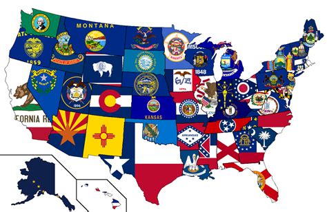 Colours of the US state's flags blended into one colour [1513x983] : r/MapPorn