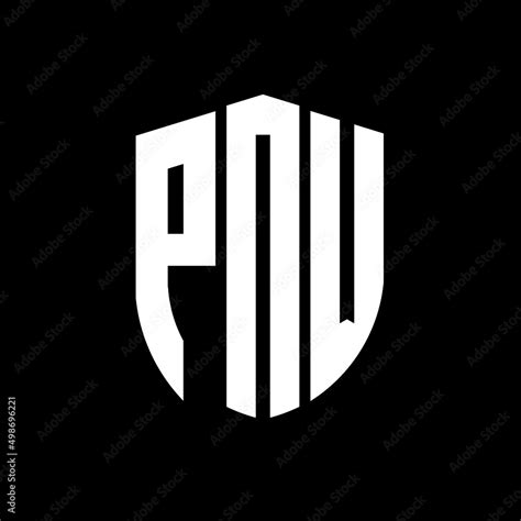 PNW letter logo design. PNW modern letter logo with black background ...