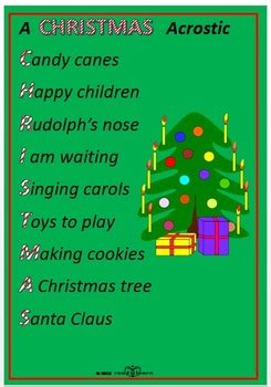 Christmas acrostic poems and templates by Norah Colvin | TpT