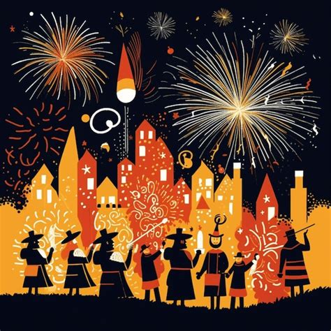 Premium AI Image | Remembering the british tradition of guy fawkes night with fireworks bonfires ...