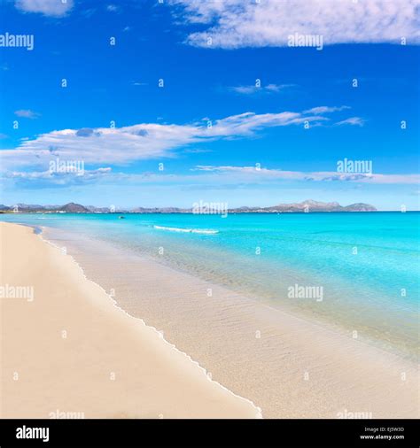 Mallorca Can Picafort beach in alcudia bay at Majorca Balearic Stock Photo: 80034737 - Alamy