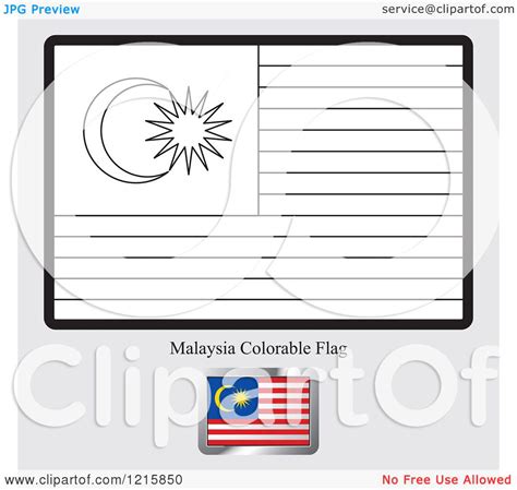 Clipart of a Coloring Page and Sample for a Malaysia Flag - Royalty ...