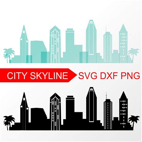 San Diego Skyline Silhouette Vector at Vectorified.com | Collection of ...