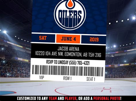 Hockey Ticket Invitation NHL Invite Sports Themed Ticket - Etsy