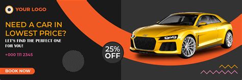 Rent Car Social Media Banner Template | Car Web Banner on Behance