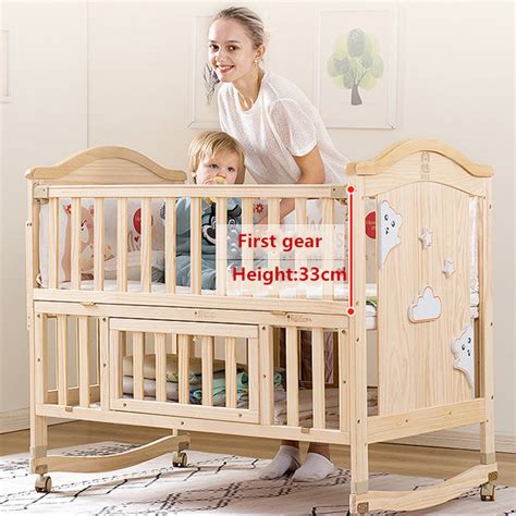 Popular Simple Design Pine Wood Baby Crib/Adult Baby Crib/Baby Bed Crib with Wheels - Adult Baby ...