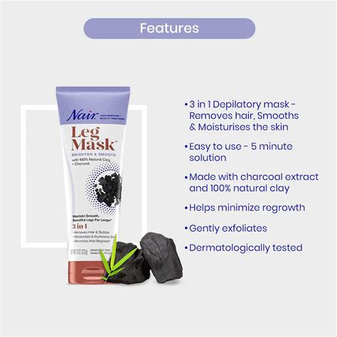 Buy NAIR LEG MASK CHARCOAL 180ML WHITE Online & Get Upto 60% OFF at PharmEasy