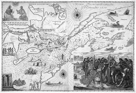 An Accurate Depiction of New France, from 1657. (Novae Franciae Accurata Delineatio, from 1657 ...