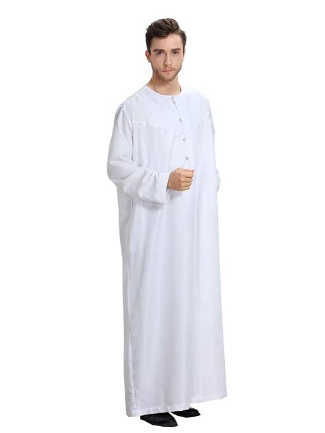 Casual thobe for men muslim hajj islamic clothes men White BTH808-in Islamic Clothing from ...