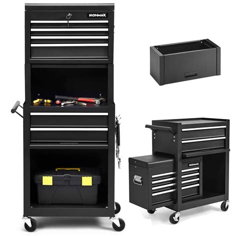 Buy IRONMAX 6-Drawer Tool Cabinet on Wheels, Lockable 3 in 1 Heavy Duty ...