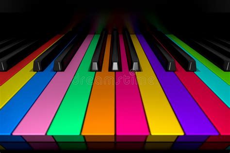 Piano keys and colors stock illustration. Illustration of closeup - 44007166