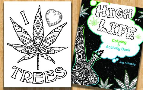 High Life Coloring Page, Coloring Books for Adults, Stoner Coloring ...