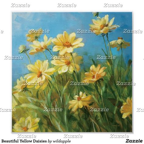 Beautiful Yellow Daisies Poster | Zazzle | Цветочное искусство ...