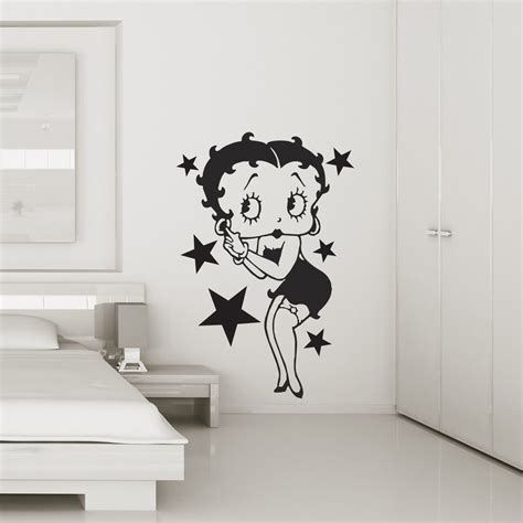 Betty Boop Wall Art Sticker With Stars | Simple wall decor, Monogram wall decor, Sticker wall art