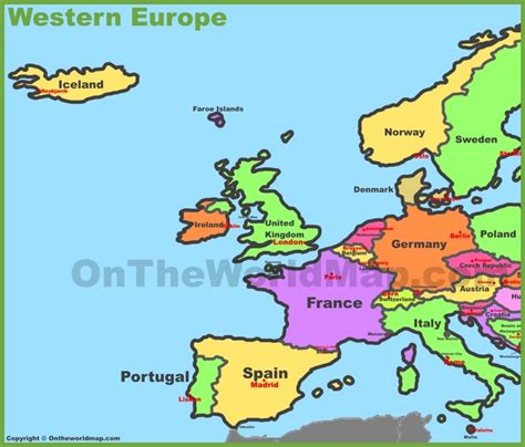 Western Europe map