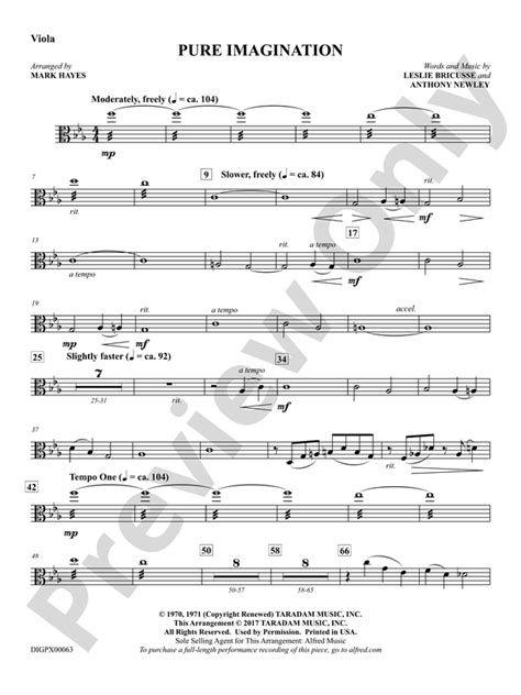 Pure Imagination: Viola: Viola Part - Digital Sheet Music Download