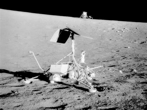 Apollo 12 Mission image - View of the Surveyor III craft,which landed ...