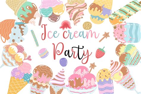 Ice Cream Party SVG (Clipart) Graphic by auauaek4 · Creative Fabrica