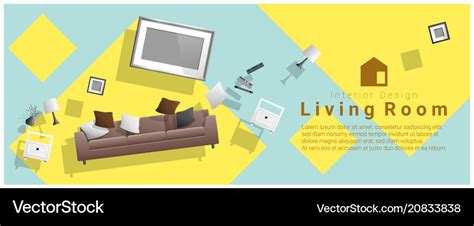 Interior banner sale with living room furniture Vector Image