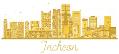 Incheon City Skyline Golden Silhouette. Stock Vector - Illustration of ...