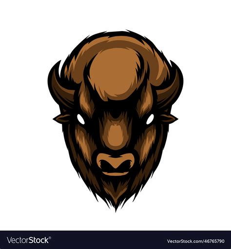 Bison head Royalty Free Vector Image - VectorStock