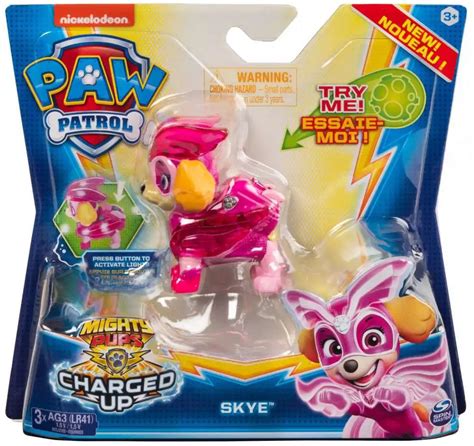 Paw Patrol Mighty Pups Charged Up Skye Figure Spin Master - ToyWiz