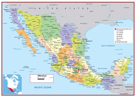 Mexico Map Labeled