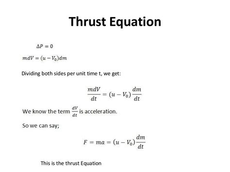 Basics of Rocket Propulsion Part 2 The Thrust Equation