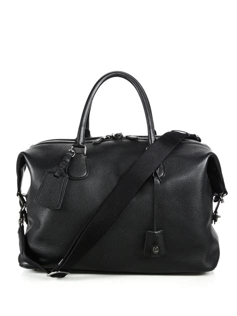 Coach Explorer Leather Duffel Bag in Black for Men | Lyst