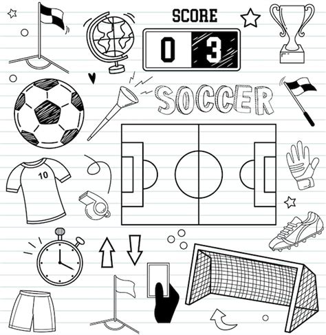 Premium Vector | Doodles soccer icon and elements