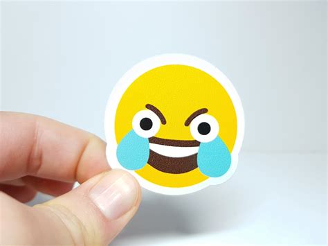 Meme Sticker open Eye Crying Laughing Emoji Funny Sticker - Etsy