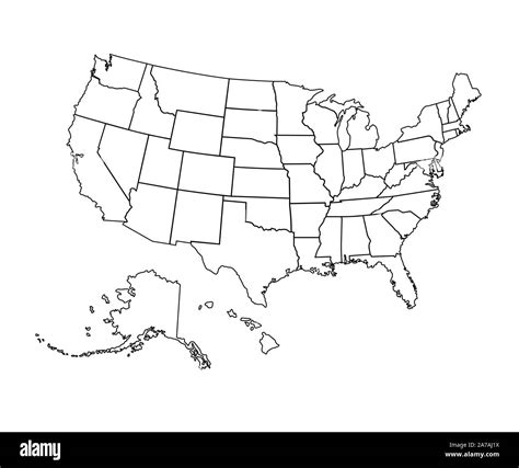 United States Outline Map With Alaska And Hawaii