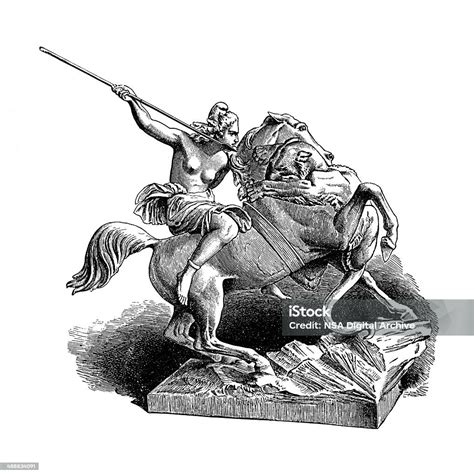 Amazon Female Warrior In Greek Mythology Stock Illustration - Download ...