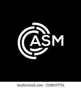 Asm Letter Logo Design On Black Stock Vector (Royalty Free) 2108197751