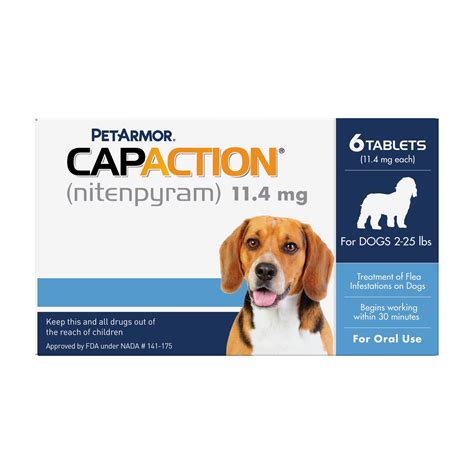 CapAction Fast Acting Flea Treatment for Small Dogs, 6 Tablets ...