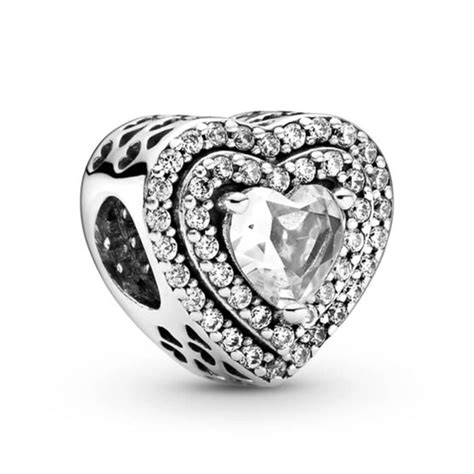 Pandora Sparkling Leveled Hearts CZ Charm - 799218C01 | Ben Bridge Jeweler