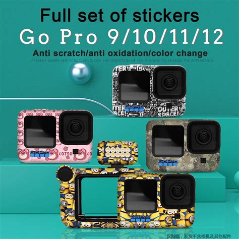 for GoPro Hero 12/11/10/9 Sticker Black Cameras for Gopro 12 Skin For ...