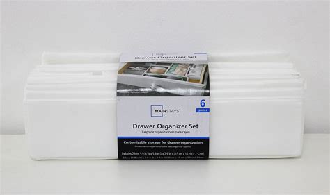 Mainstays White Fabric Drawer Organizer Set, 6 Total Bins, 3 Sizes - Walmart.com