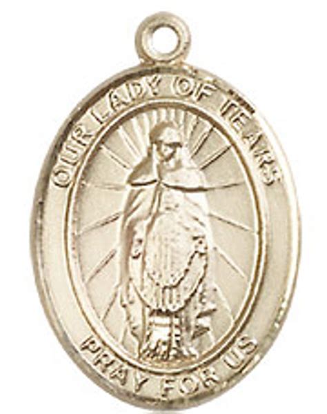 Our Lady of Tears Medal - .75" - Gold Filled - Sisters of Carmel