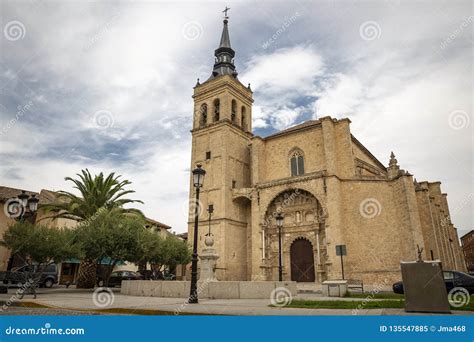 Collegiate Church of Santisimo Sacramento at Torrijos Town Stock Image - Image of tree ...