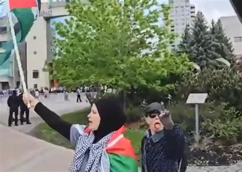 Muslim Girl Hijab Pulled Fight and Public Demonstration