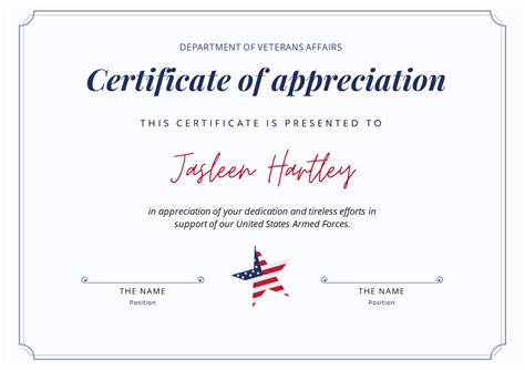 Download Veterans Certificate Of Appreciation Brain Powerpoint Infographic Template