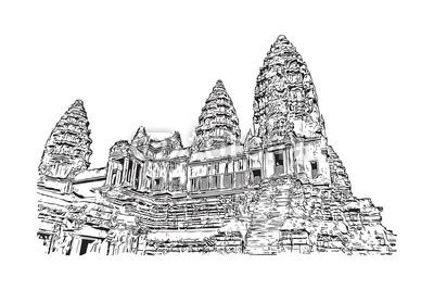 Angkor Wat Sketch at PaintingValley.com | Explore collection of Angkor ...