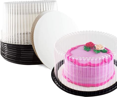 Amazon.com | Cake Display containers (9 Inch Cake Container, With Cake Boards Set of 10): Cake ...