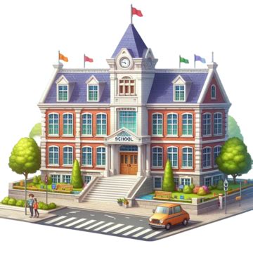 School Building On Transparent Background, School Building, School PNG ...