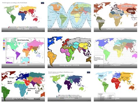 Criticism of World Regional Maps - OBJECTIVE LISTS