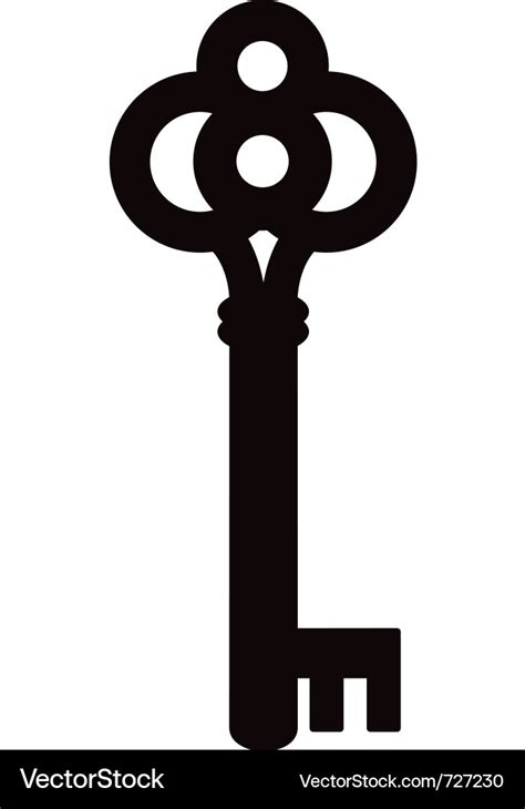 Skeleton key silhouette two Royalty Free Vector Image