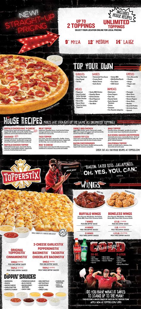 Toppers Pizza Menu - Lincoln NE - Provided by Metro Dining Delivery