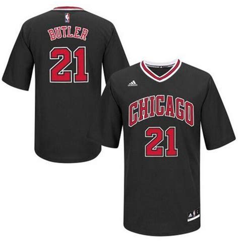 Bulls #21 Jimmy Butler Black Short Sleeve Stitched NBA Jersey ...